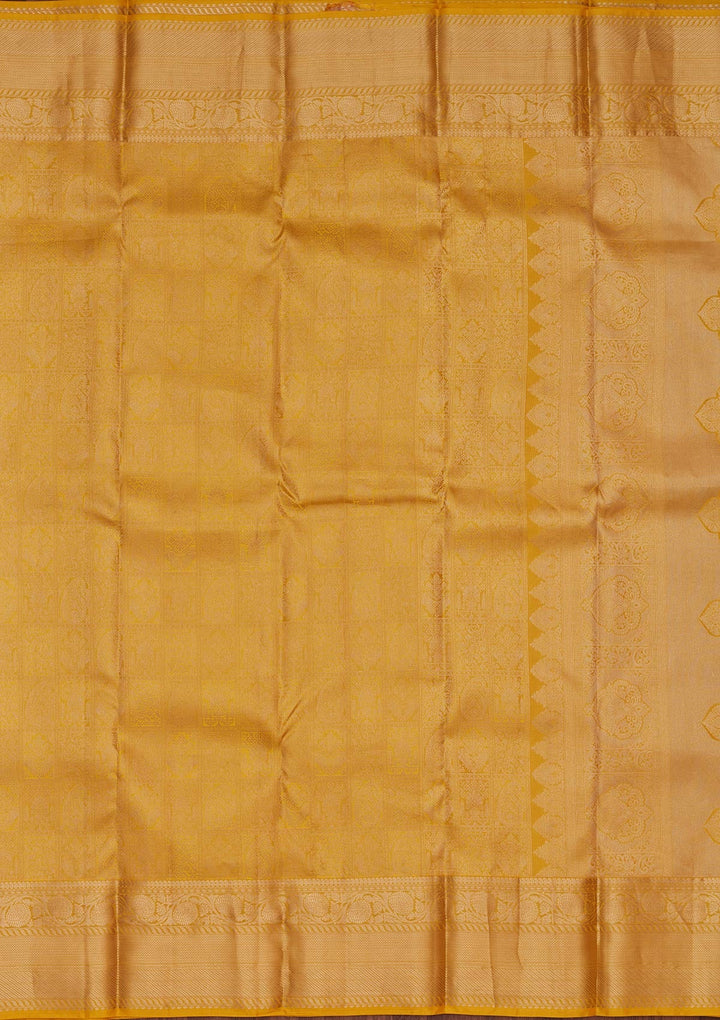 Yellow Zariwork Pure Silk Saree-koskii
