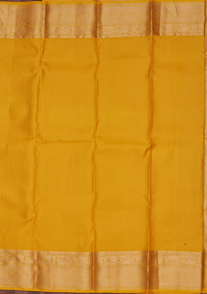Yellow Zariwork Pure Silk Saree-koskii