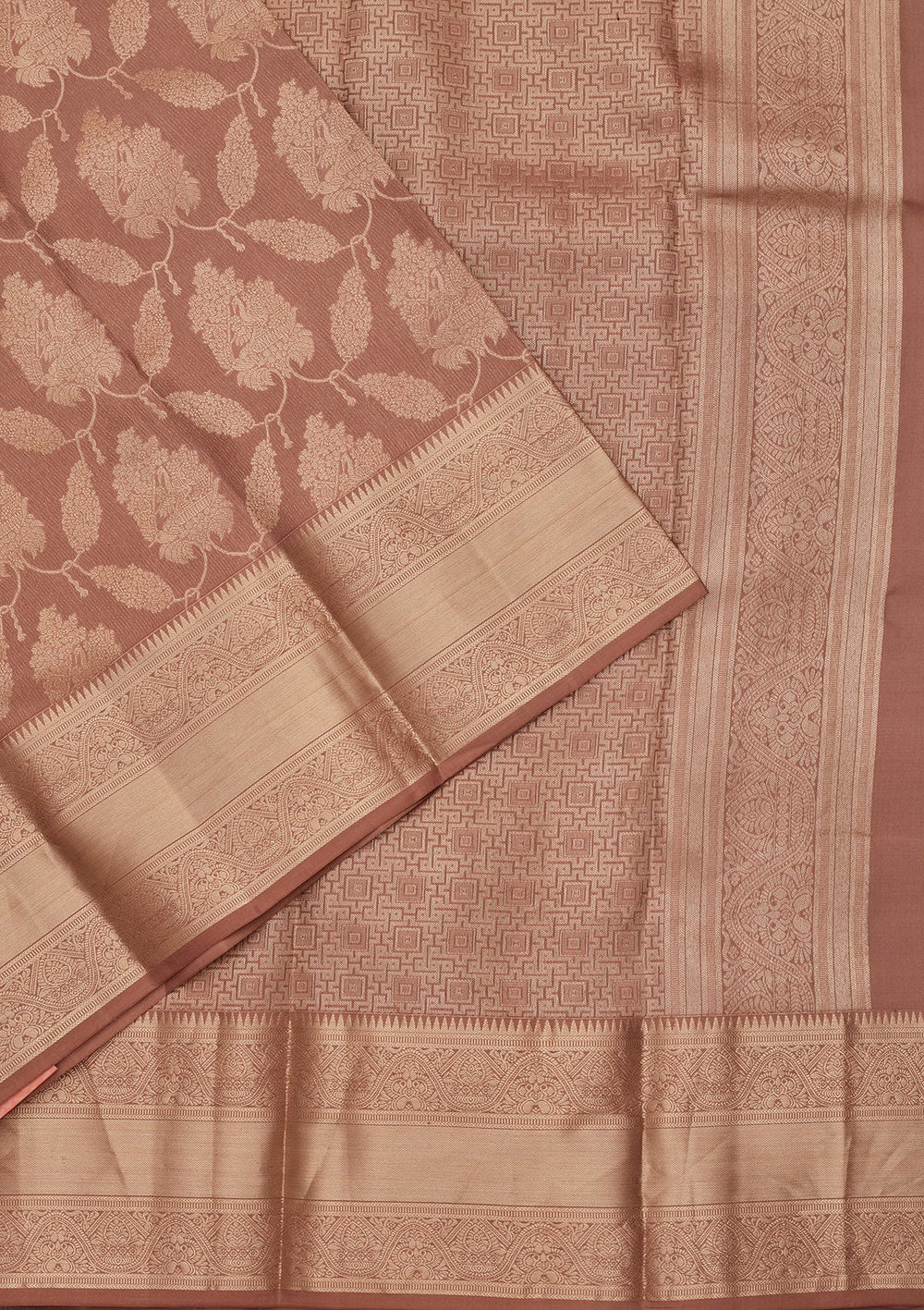 Beige Zariwork Pure Silk Saree-koskii