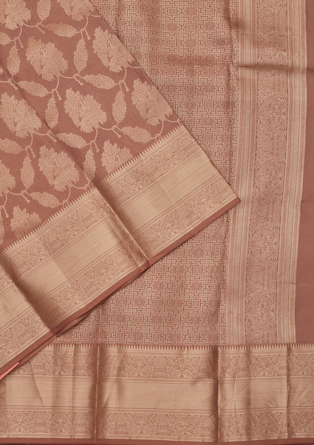 Beige Zariwork Pure Silk Saree-koskii