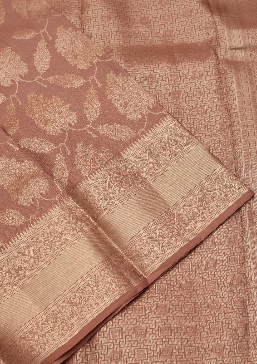 Beige Zariwork Pure Silk Saree-koskii
