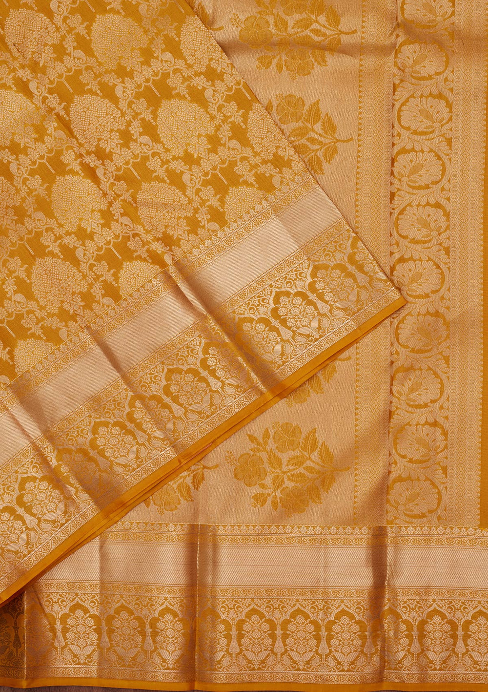 Yellow Zariwork Pure Silk Saree-koskii