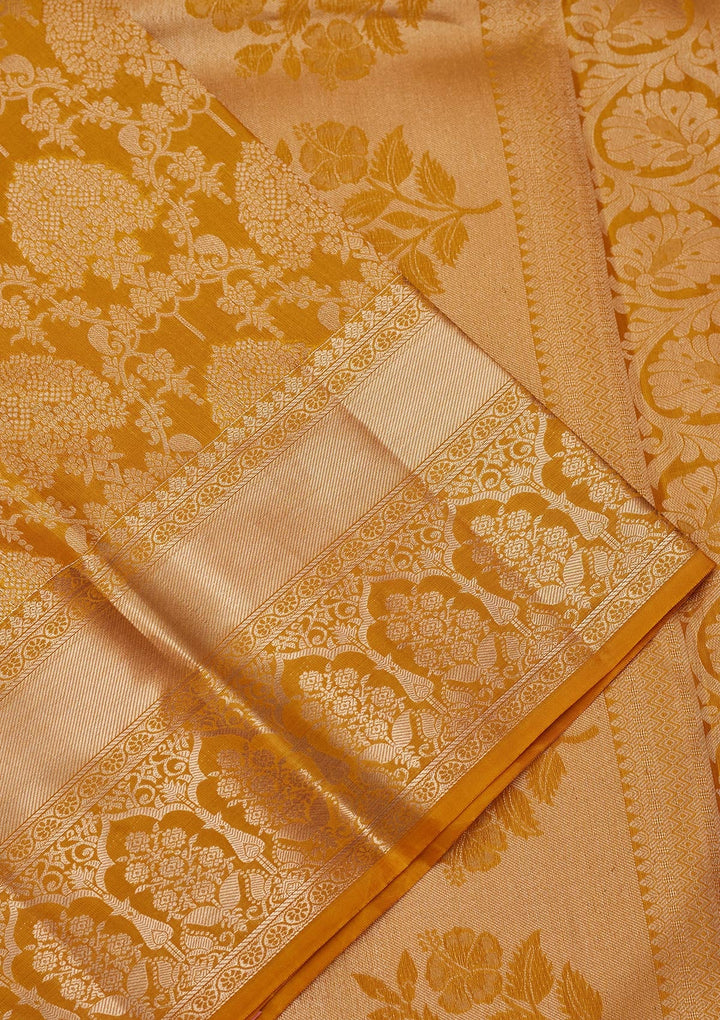 Yellow Zariwork Pure Silk Saree-koskii