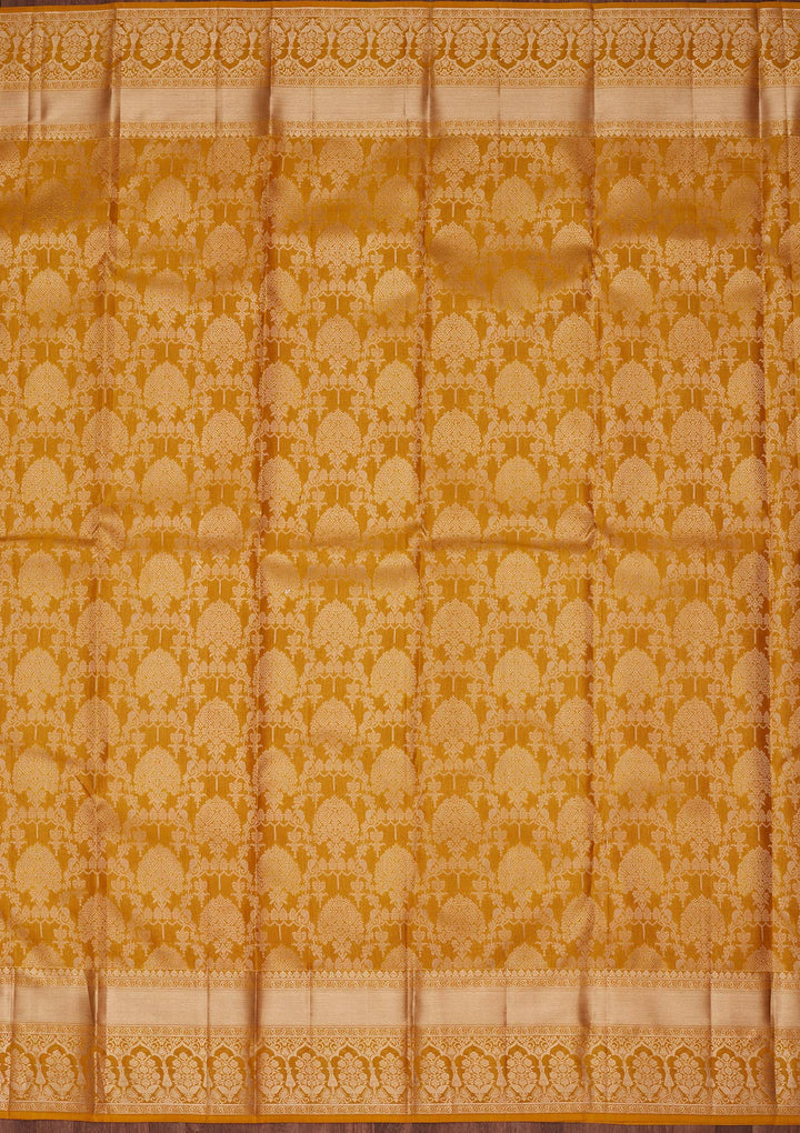 Yellow Zariwork Pure Silk Saree-koskii