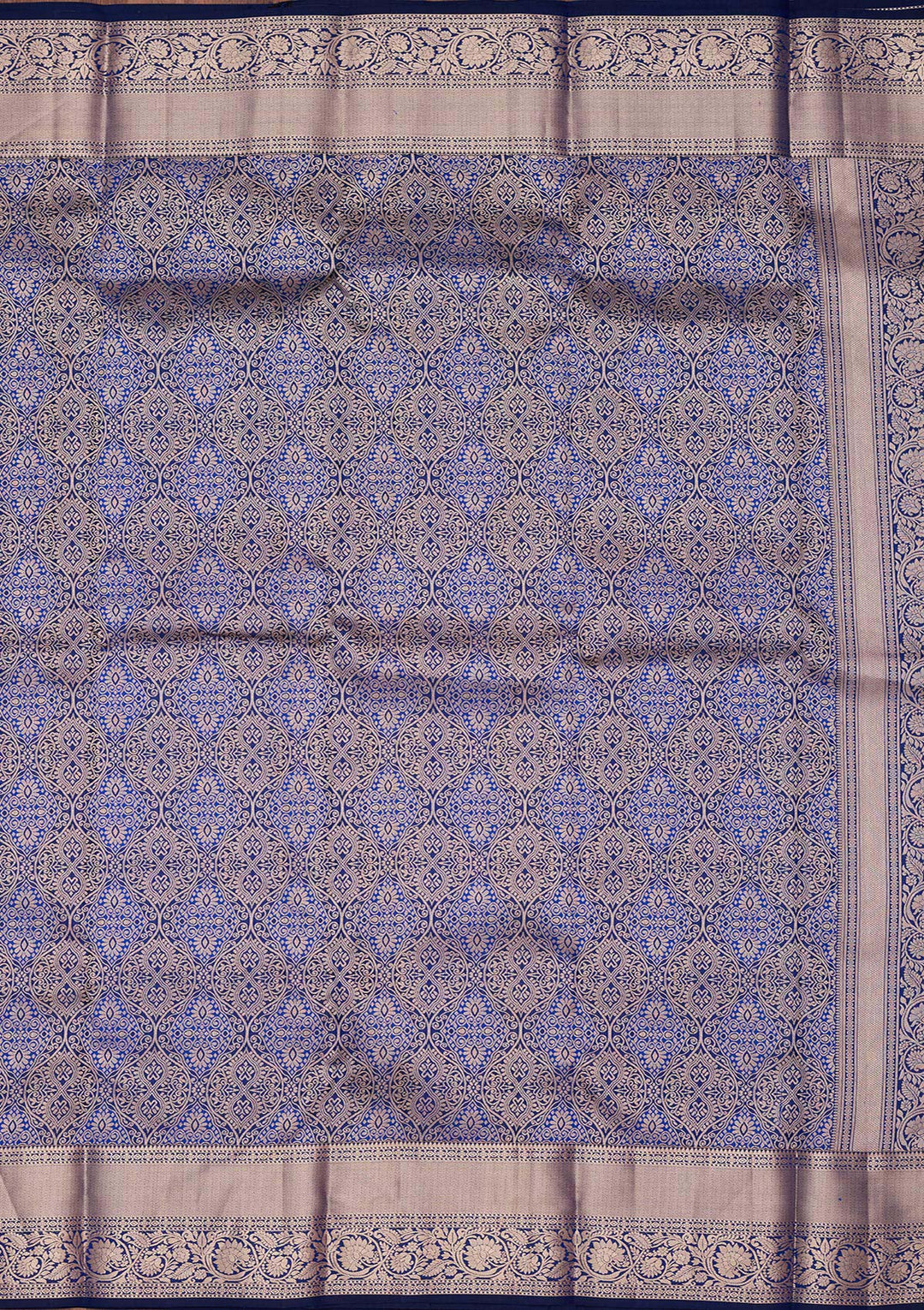Royal Blue Zariwork Pure Silk Saree-koskii