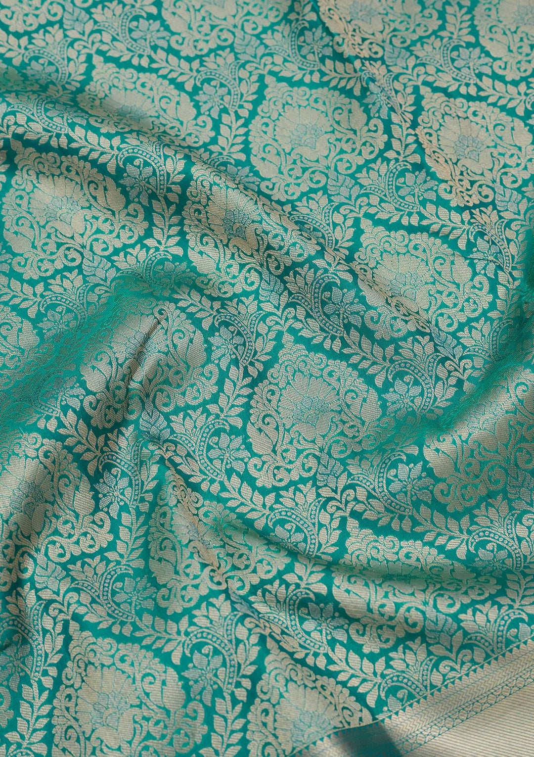 Rama Green Zariwork Pure Silk Saree-koskii