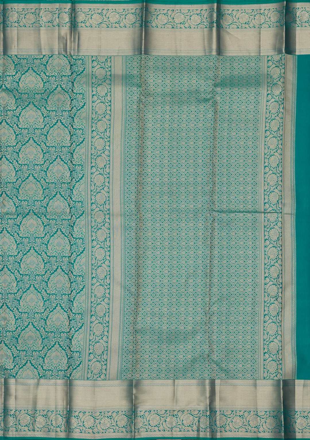 Rama Green Zariwork Pure Silk Saree-koskii