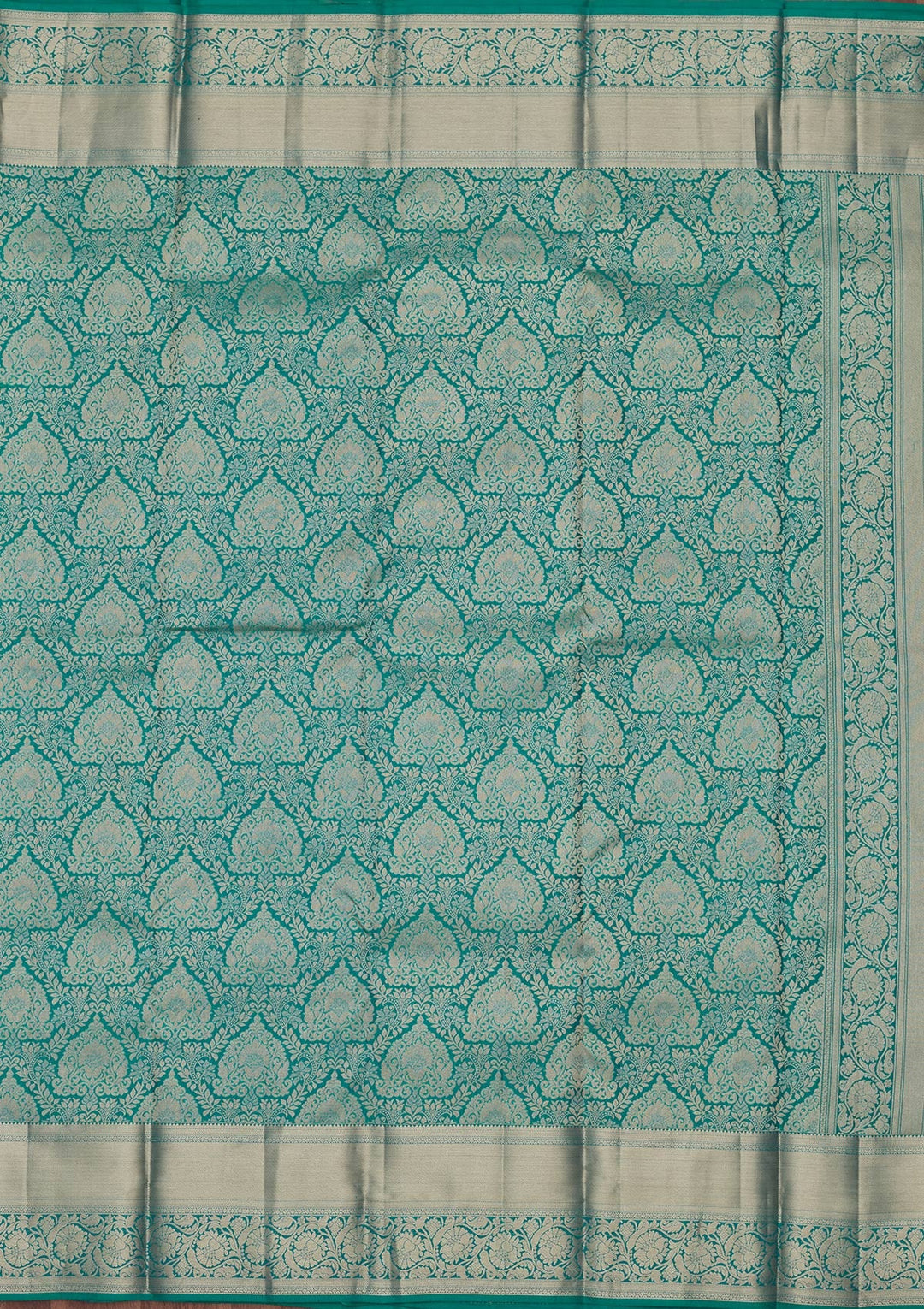 Rama Green Zariwork Pure Silk Saree-koskii