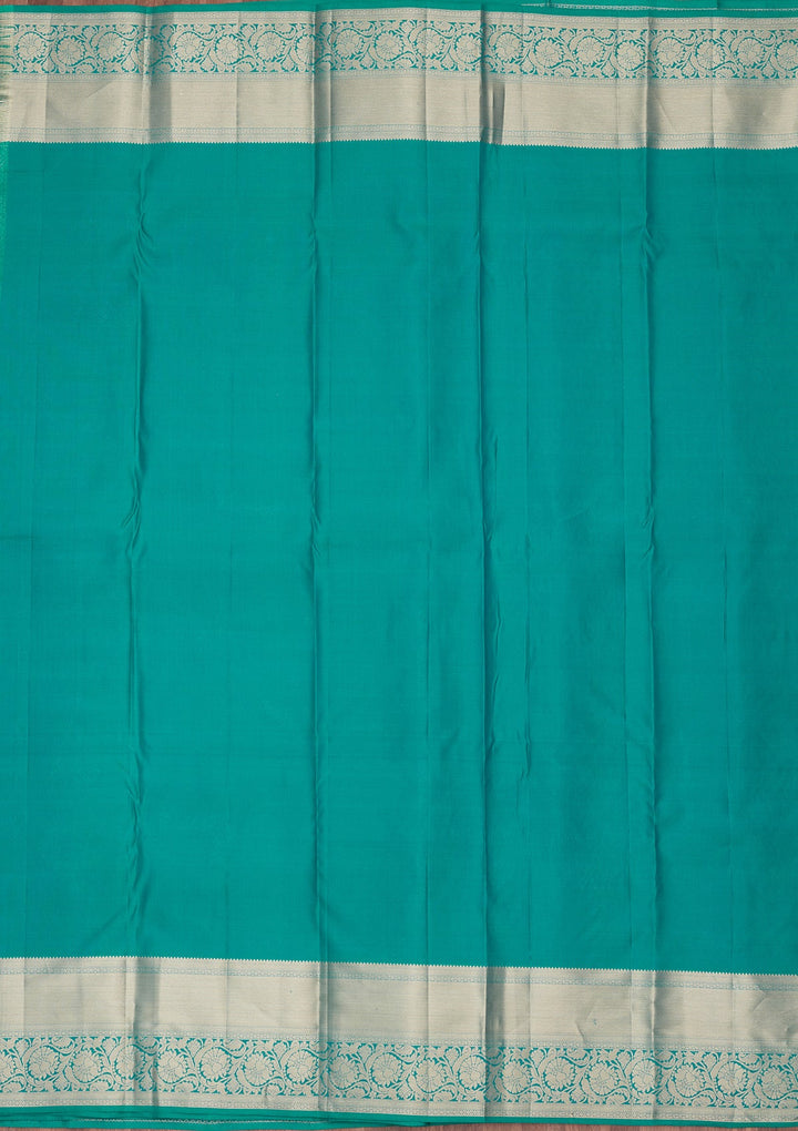 Rama Green Zariwork Pure Silk Saree-koskii
