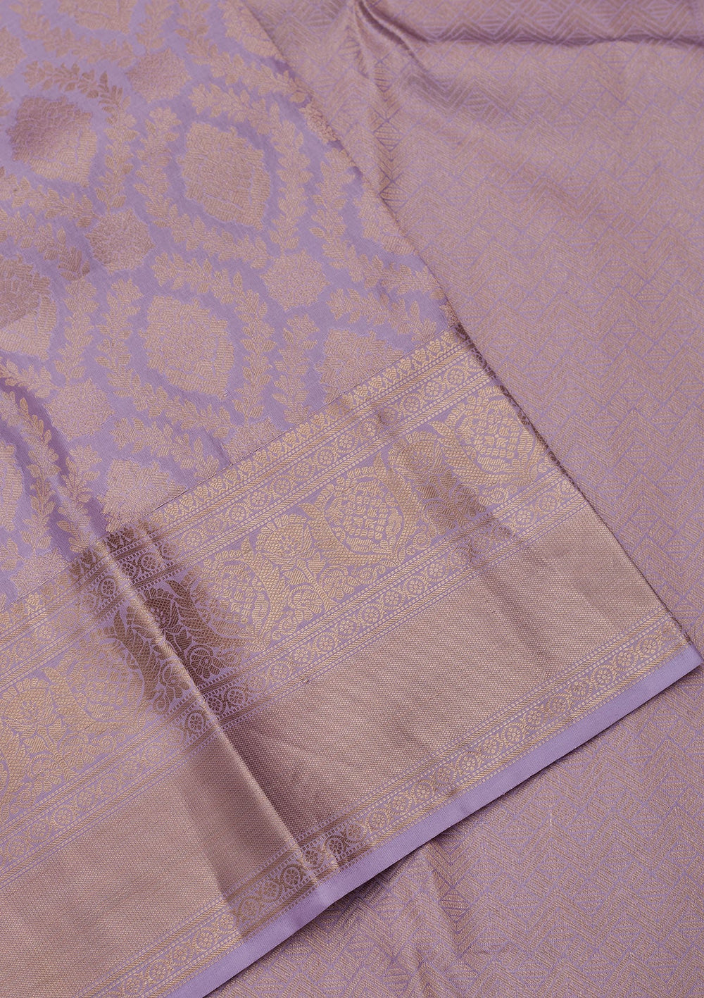 Lavender Zariwork Pure Silk Saree-koskii