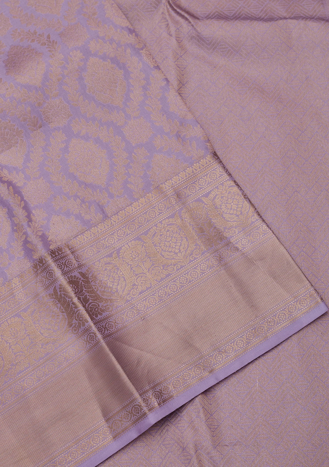 Lavender Zariwork Pure Silk Saree-koskii