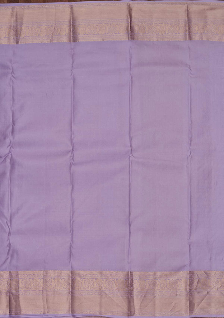 Lavender Zariwork Pure Silk Saree-koskii