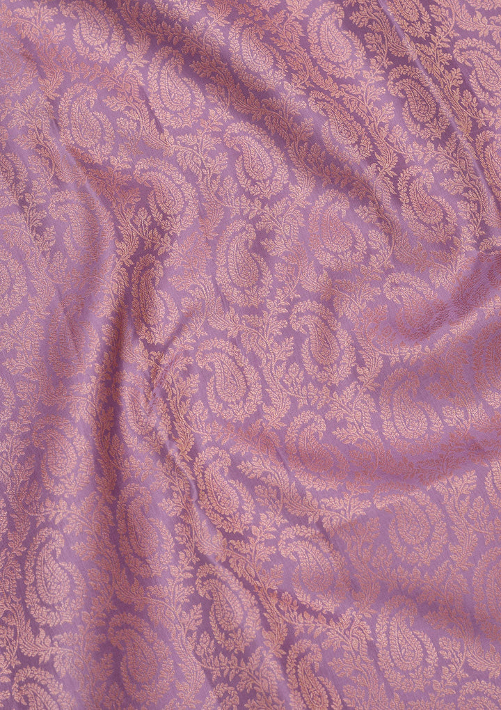 Lavender Zariwork Pure Silk Saree-koskii
