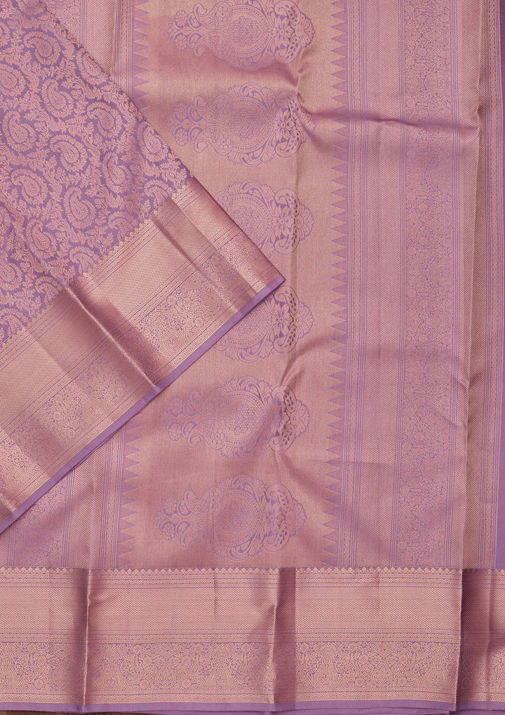 Lavender Zariwork Pure Silk Saree-koskii