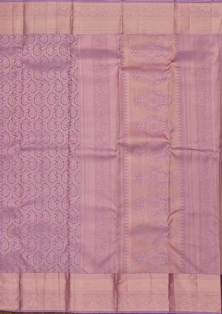 Lavender Zariwork Pure Silk Saree-koskii