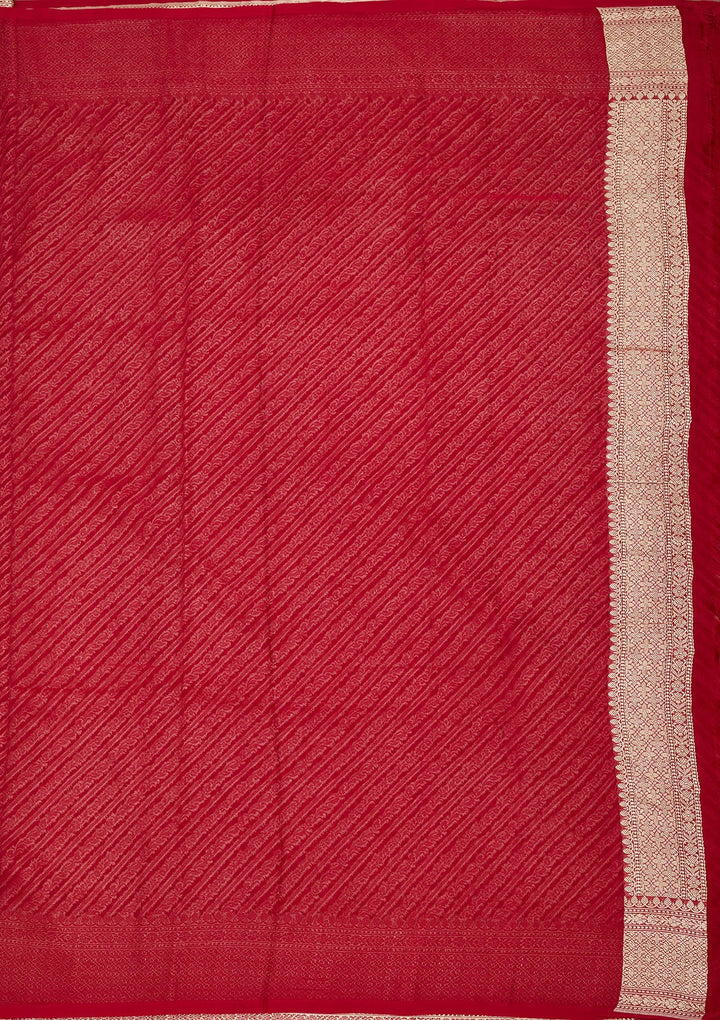Maroon Zariwork Georgette Silk Saree