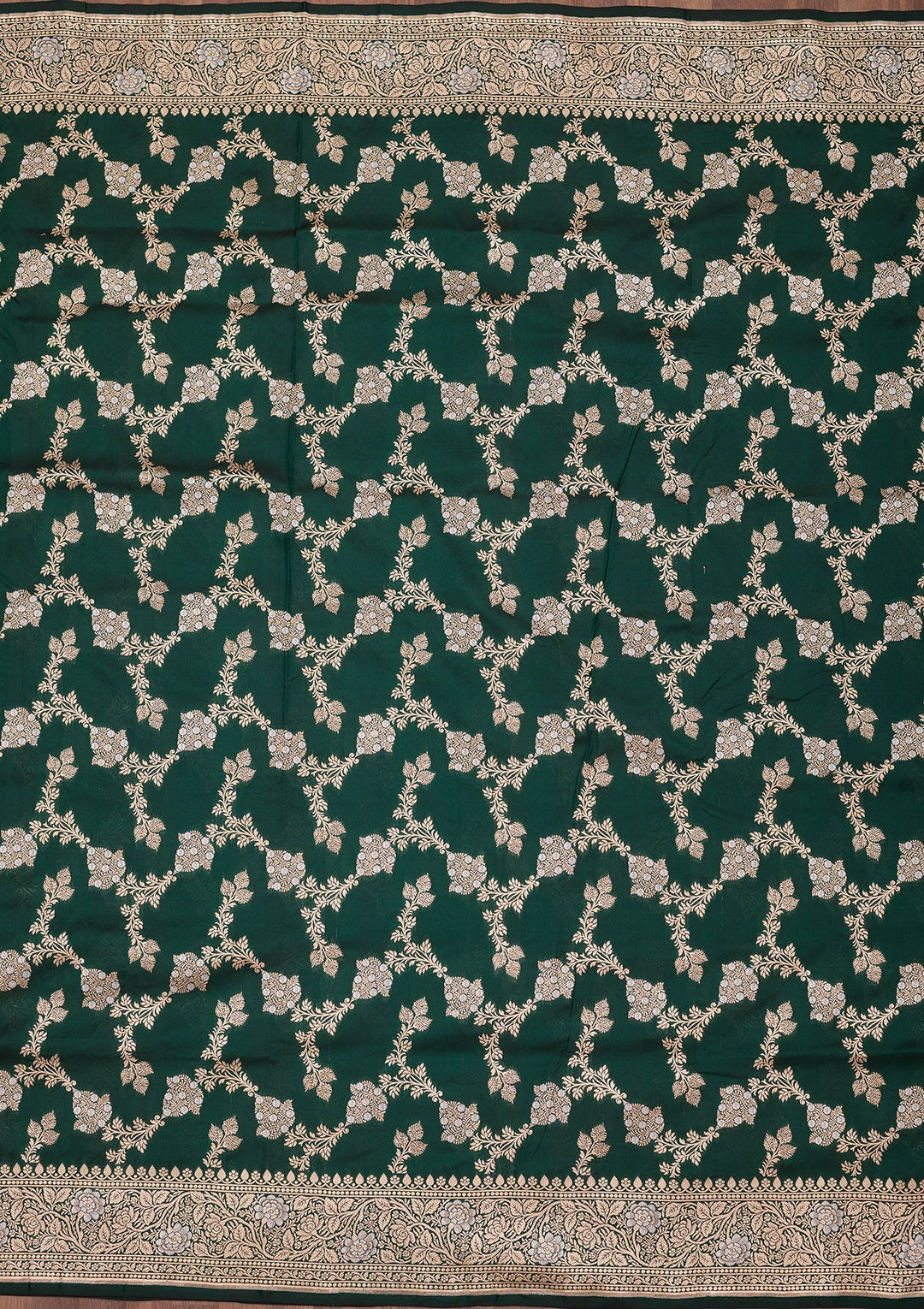 Rama Green Zariwork Pure Silk Saree