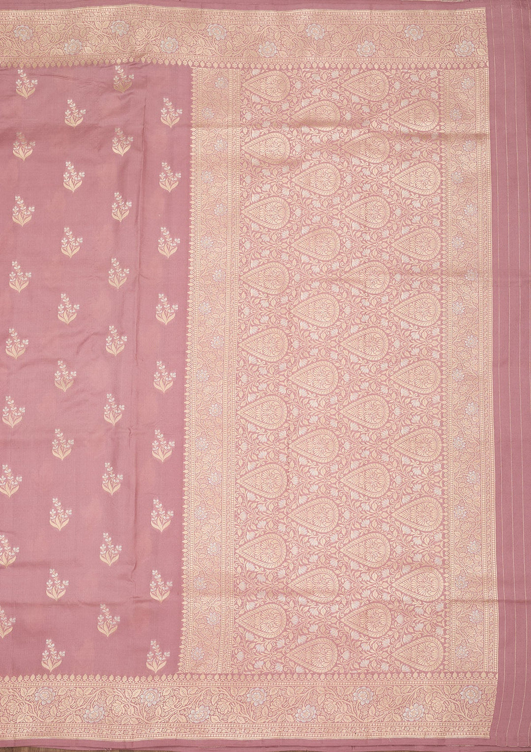 Onion Pink Zariwork Pure Silk Saree