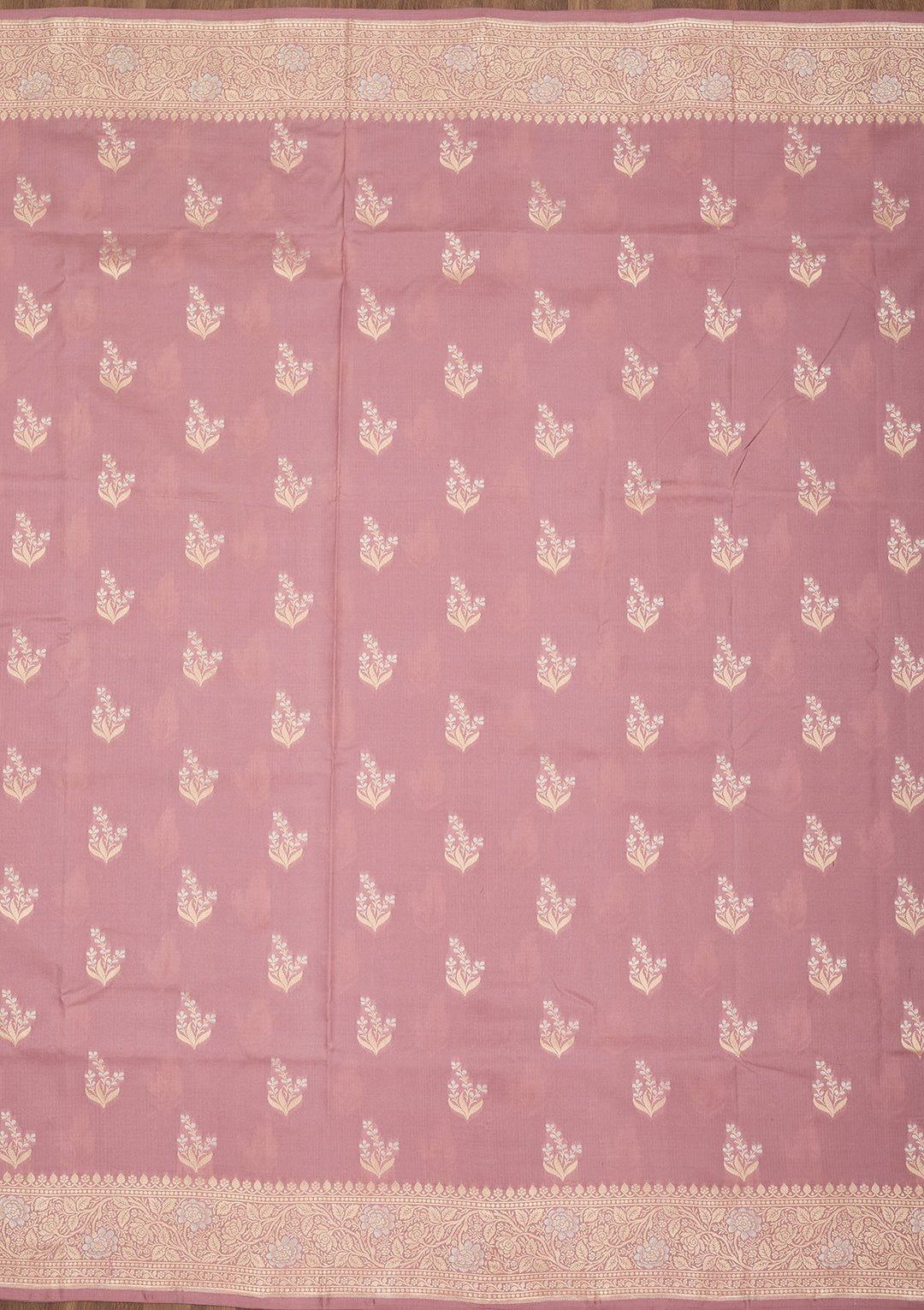 Onion Pink Zariwork Pure Silk Saree