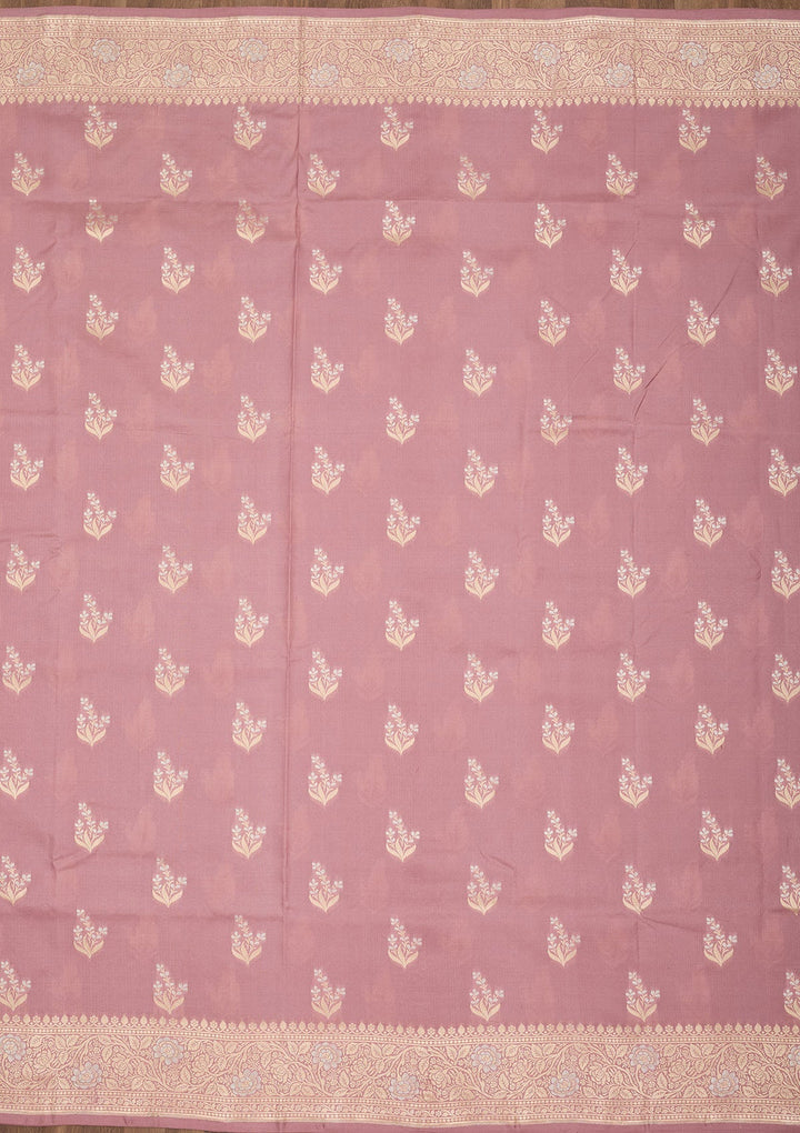 Onion Pink Zariwork Pure Silk Saree