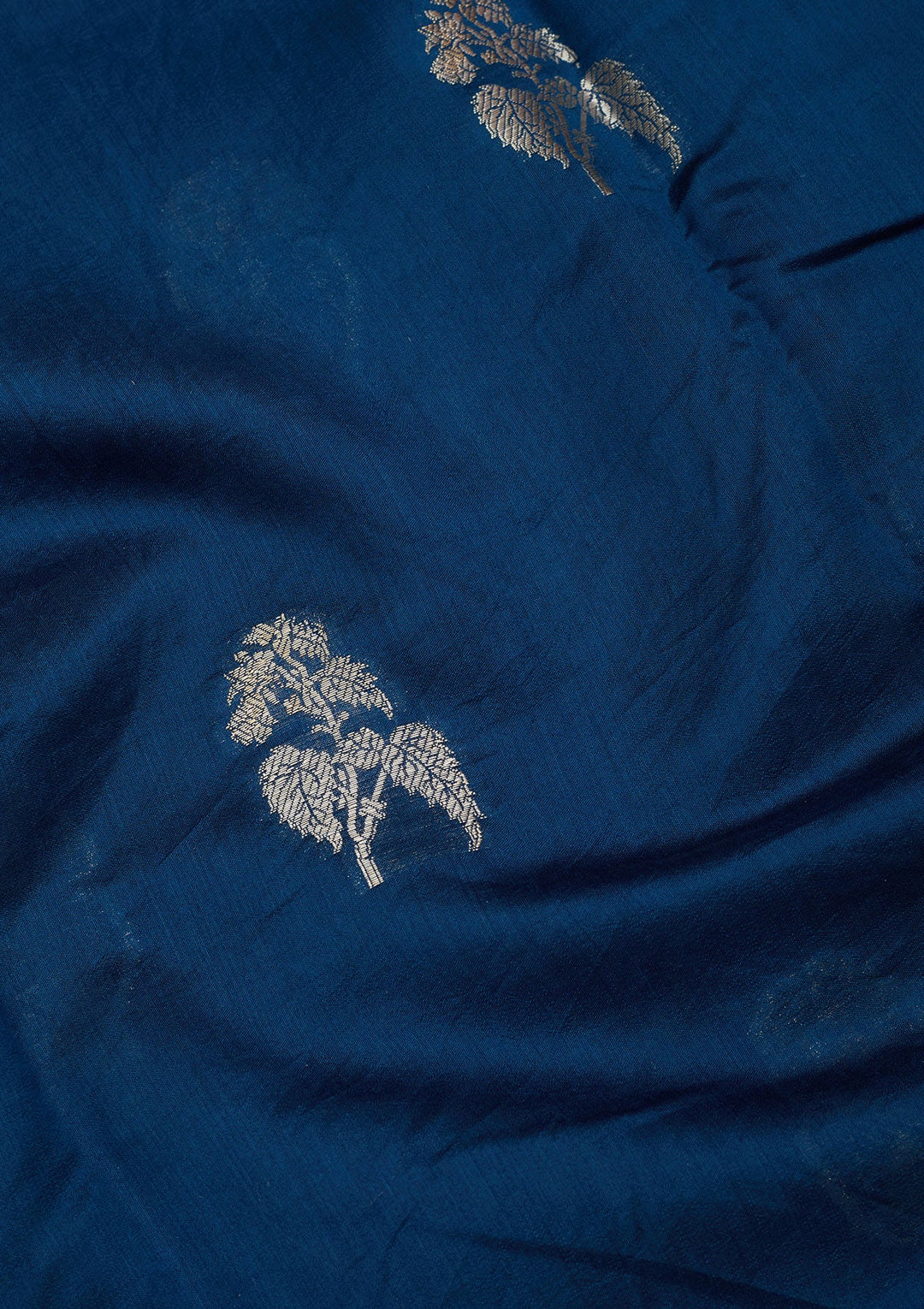 Peacock Blue Zariwork Pure Silk Saree
