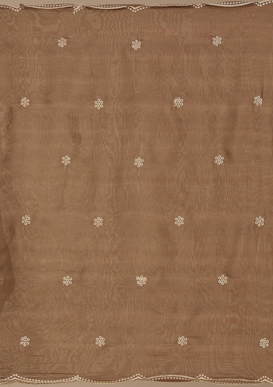 Beige Threadwork Chanderi Readymade Salwar Suit_koskii