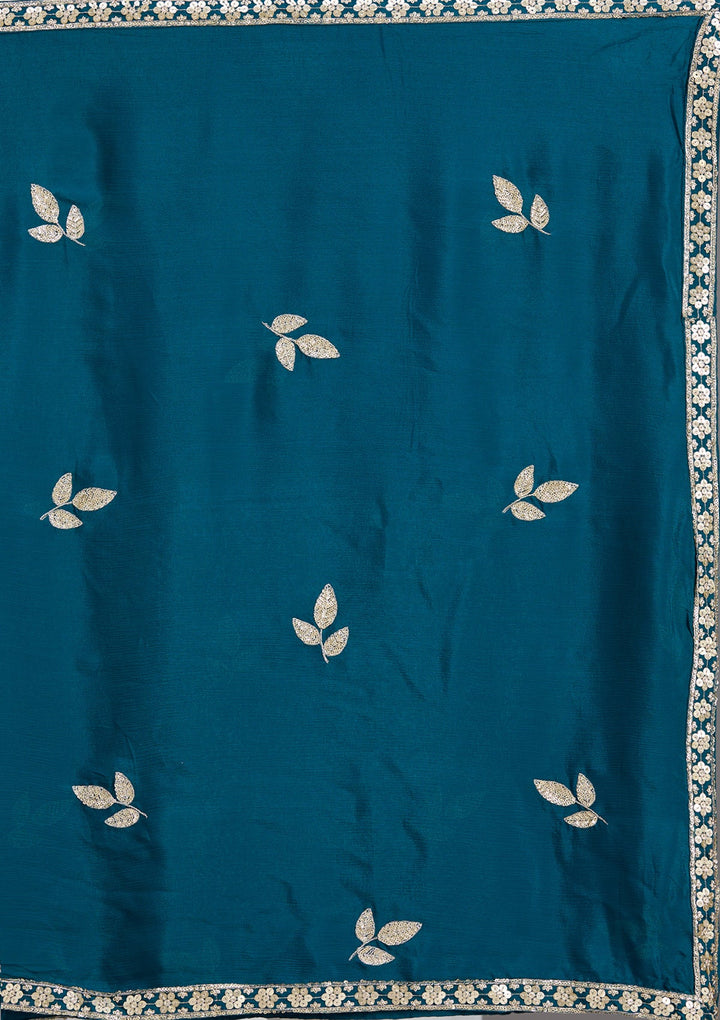 Navy Blue Cutdana Chinon Readymade Salwar Suit