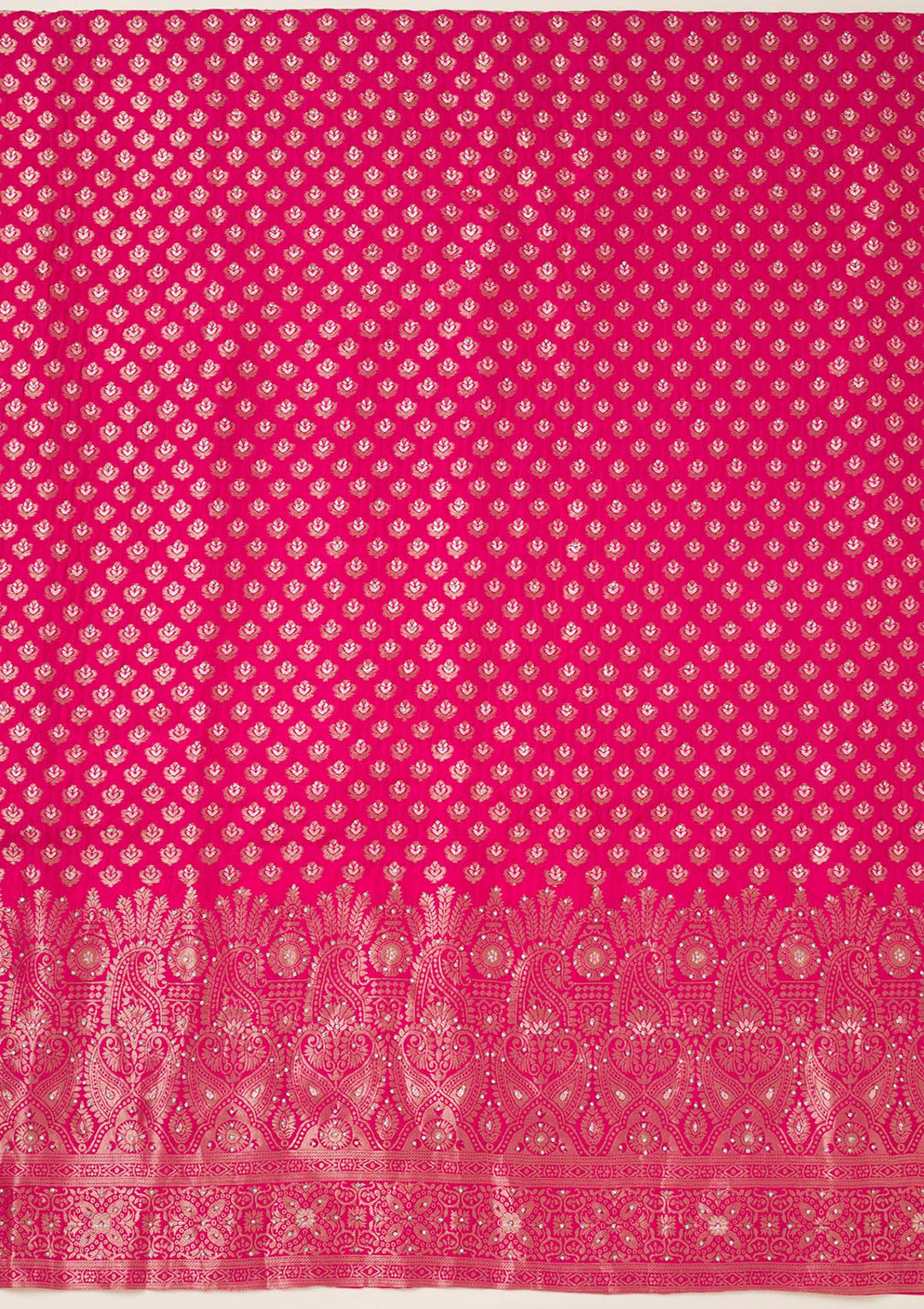 Rani Pink Zariwork Art Silk Unstitched Salwar Suit-koskii