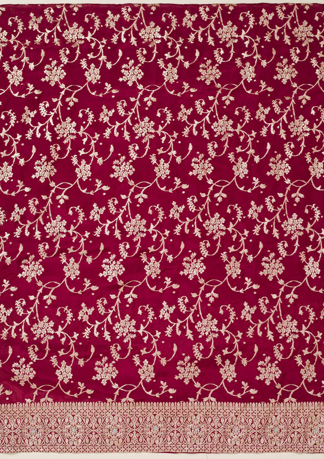 Maroon Zariwork Semi Crepe Unstitched Salwar Suit-koskii