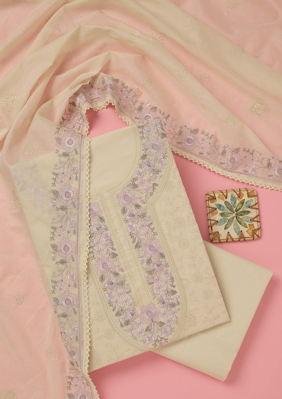 Pista Unstitched Cotton Suit main image 1