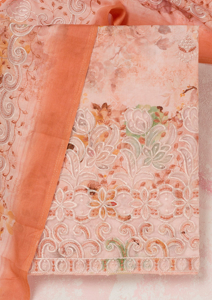 Beige Cording Chinon Readymade salwar suit-koskii