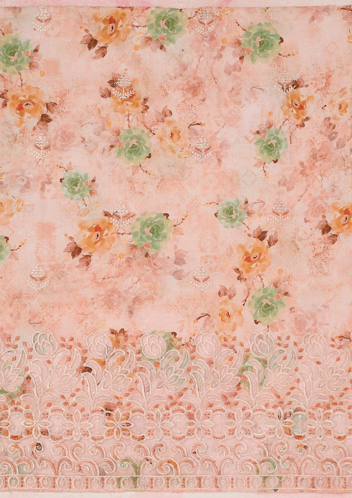 Beige Cording Chinon Readymade salwar suit-koskii