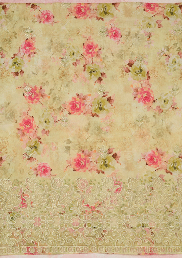 Rama Green Zariwork (Gold) Chinon Readymade salwar suit-koskii