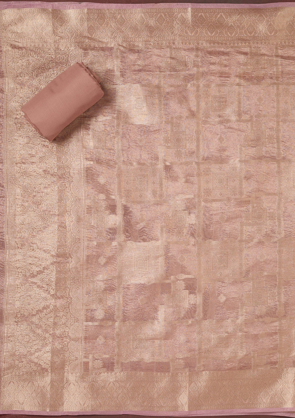 Lavender Zardozi (Gold) Tissue Unstitched Salwar Suit-koskii