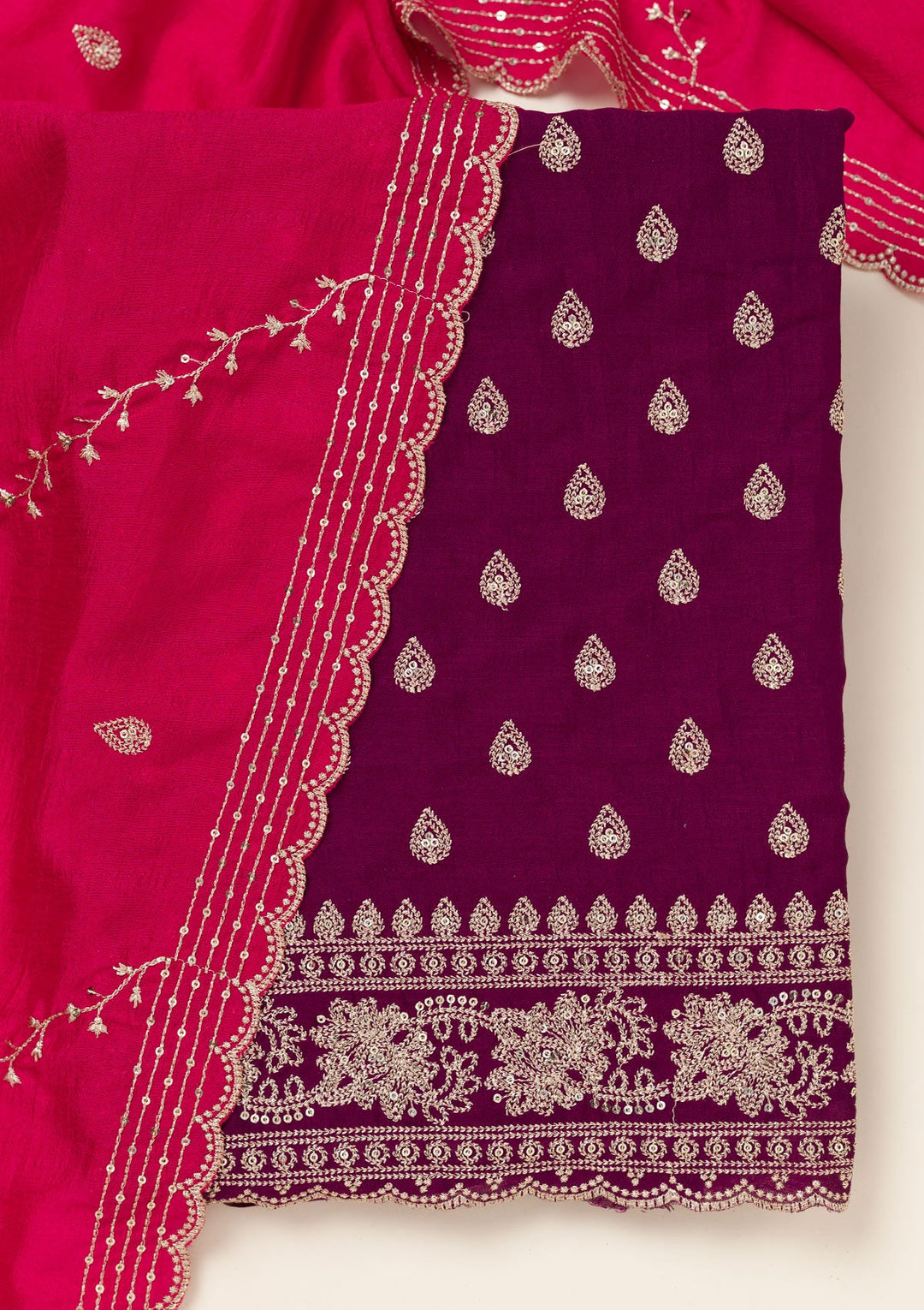 Wine Stonework (Gold) Georgette Saree-koskii