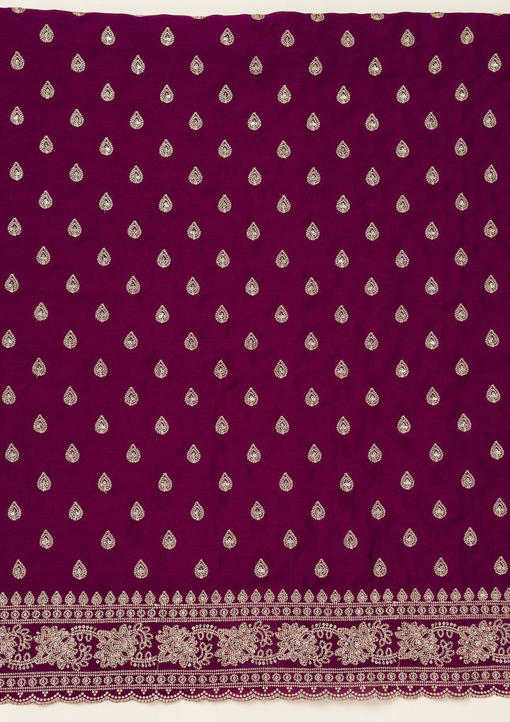 Wine Stonework (Gold) Georgette Saree-koskii