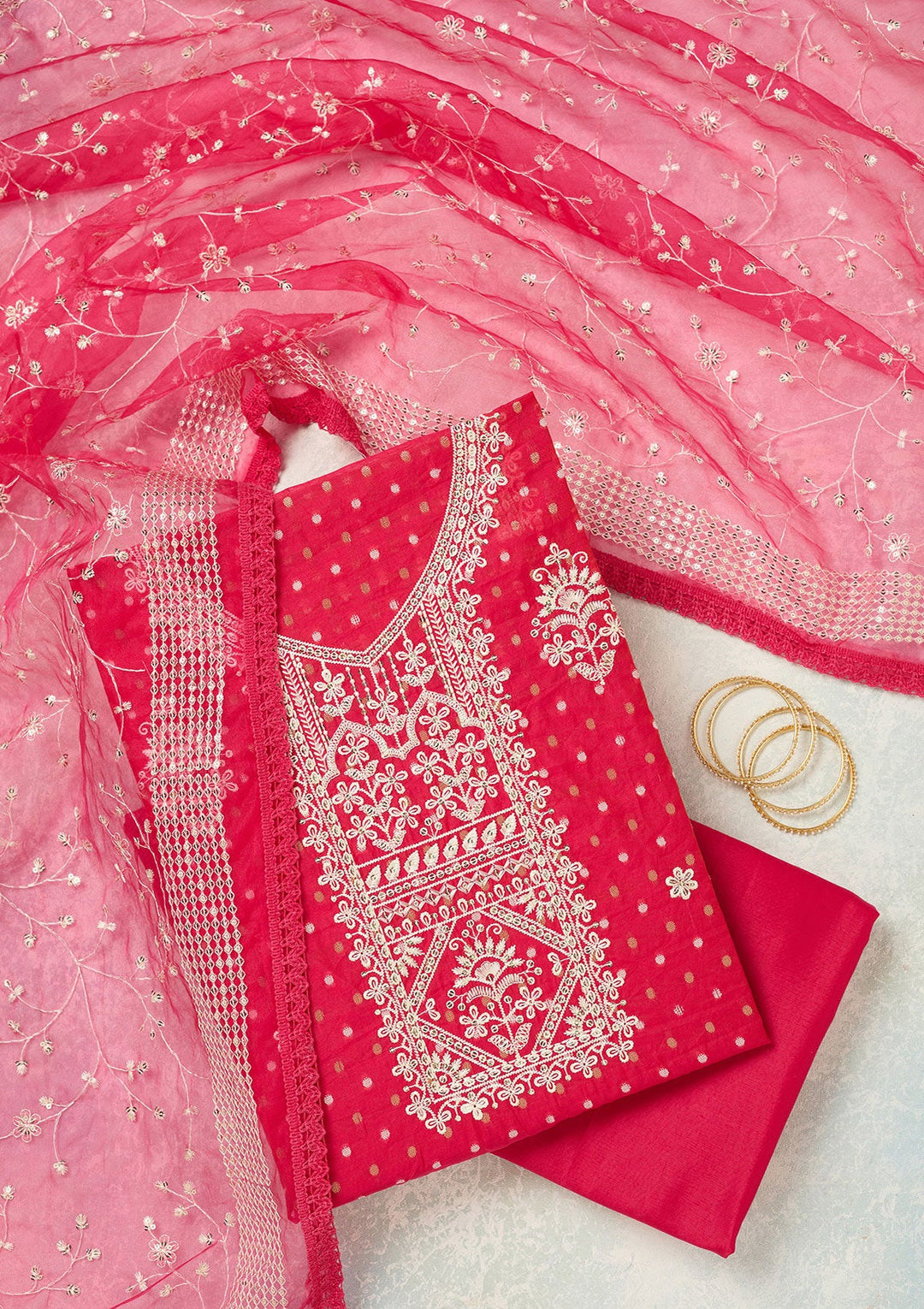 Peach Stonework (Gold) Tissue Saree-koskii