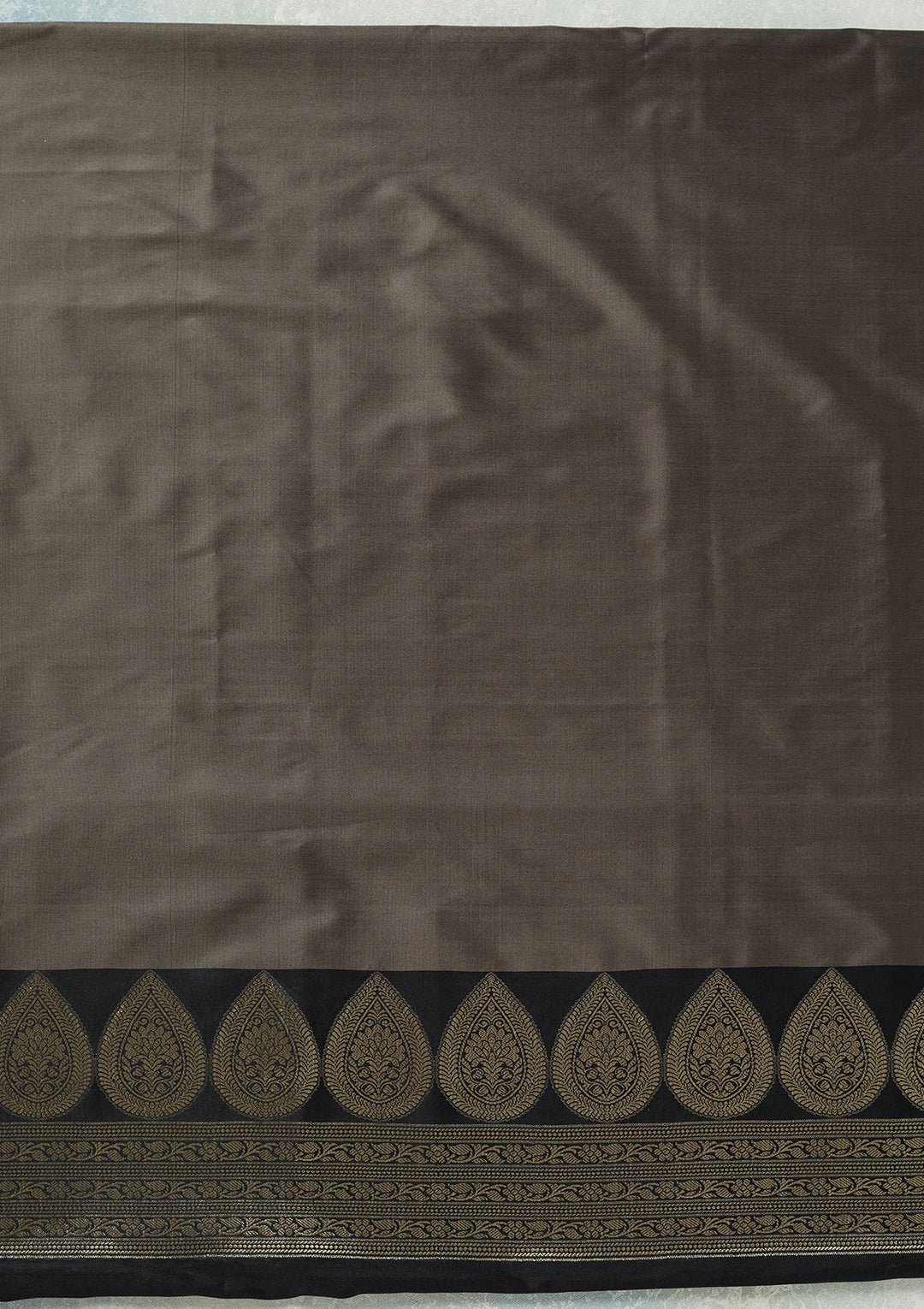 Grey Zariwork (Gold) Banarasi Unstitched Salwar Suit-koskii