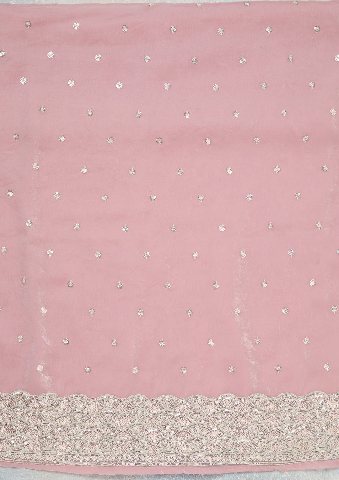 Pink Sequins Tissue Unstitched Salwar Suit_koskii