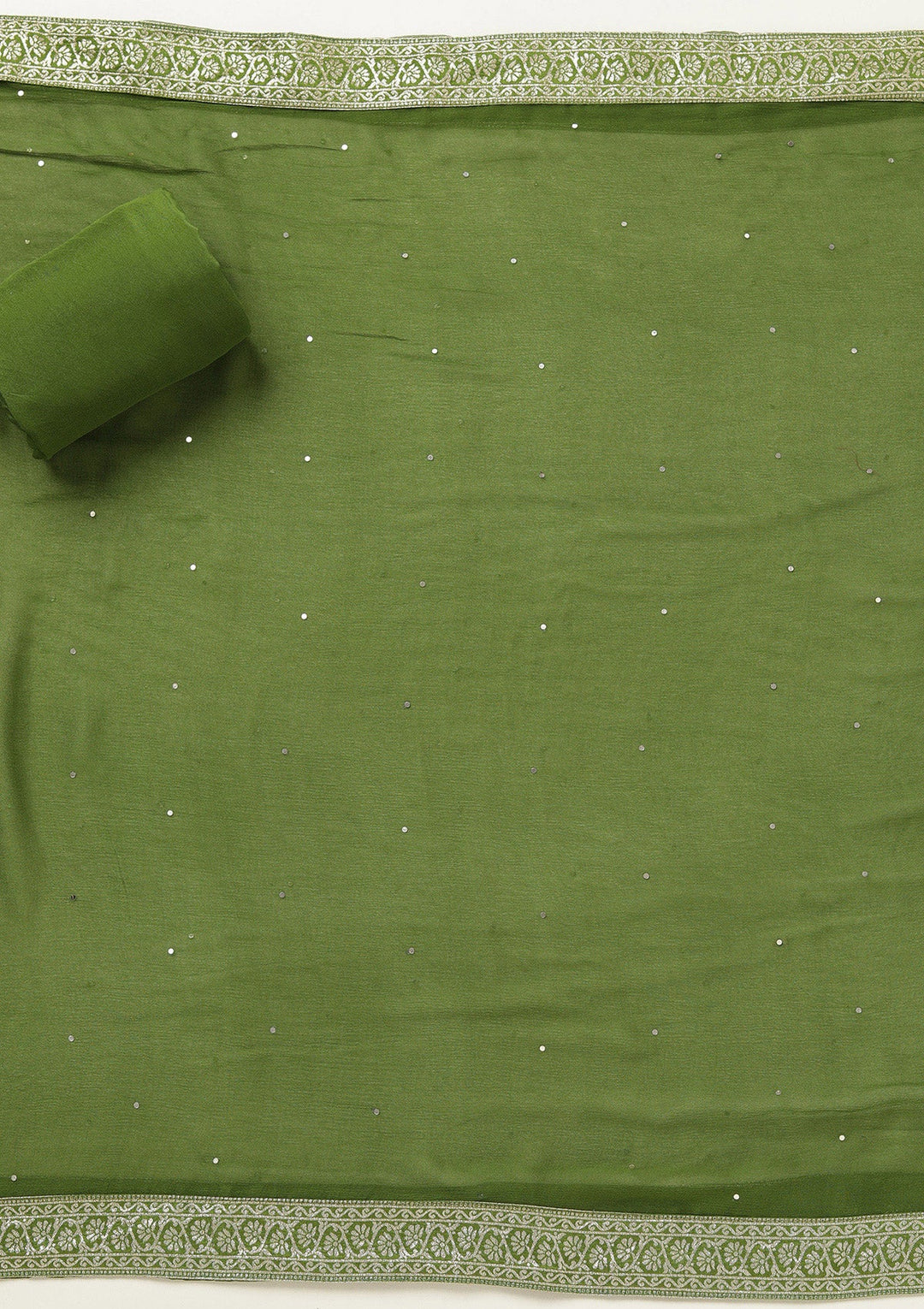 Mehendi Zariwork (Gold) Georgette Unstitched Salwar Suit-koskii