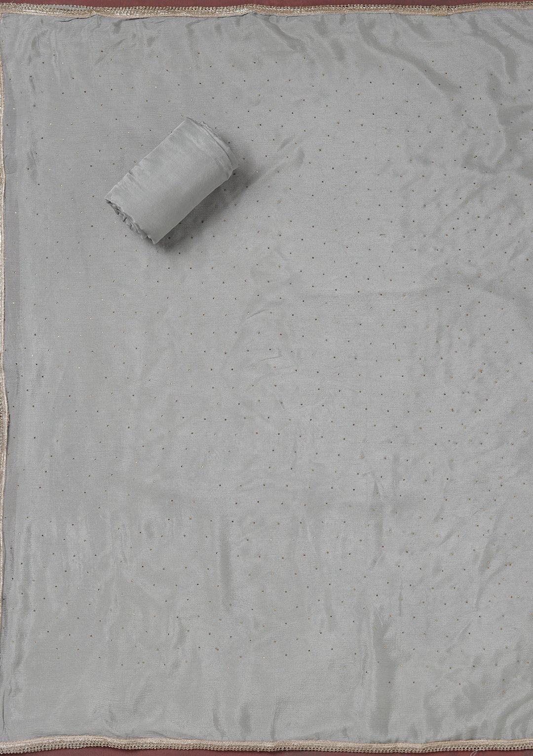 Grey Zariwork (Gold) Organza Unstitched Salwar Suit_koskii