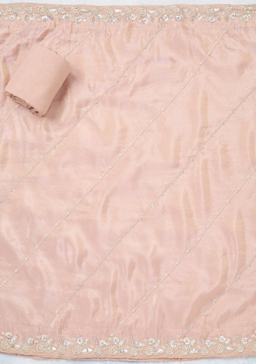 Pink Aariwork Semi Crepe Unstitched Salwar Suit-koskii
