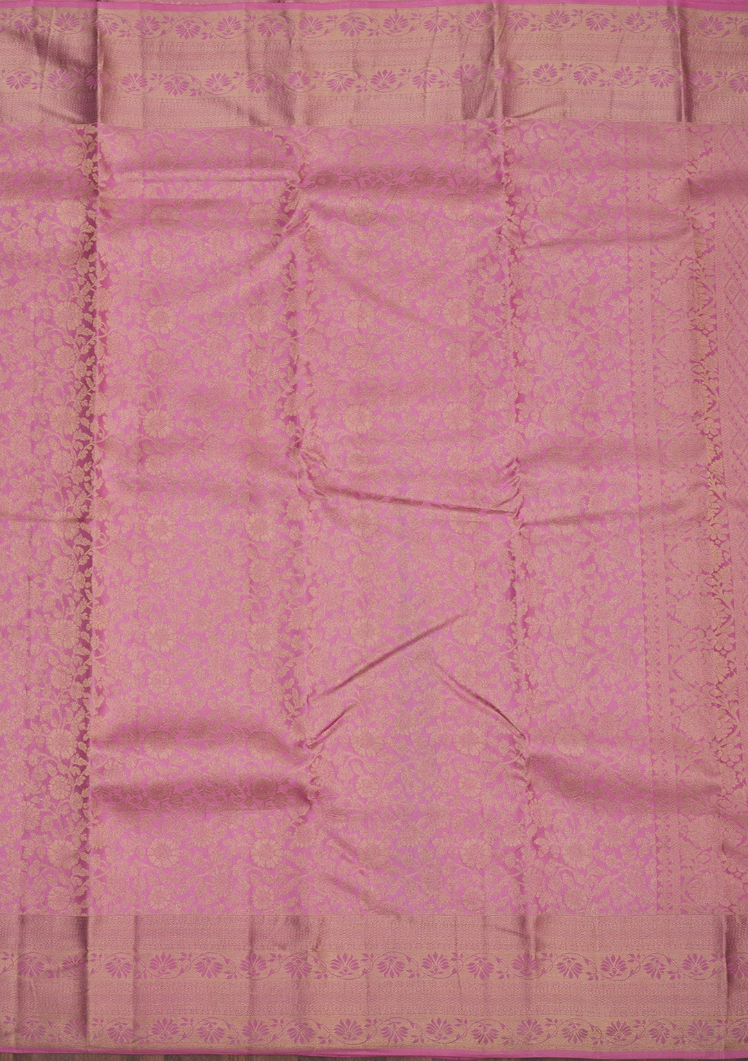Baby Pink Zariwork Pure Silk Saree-Koskii