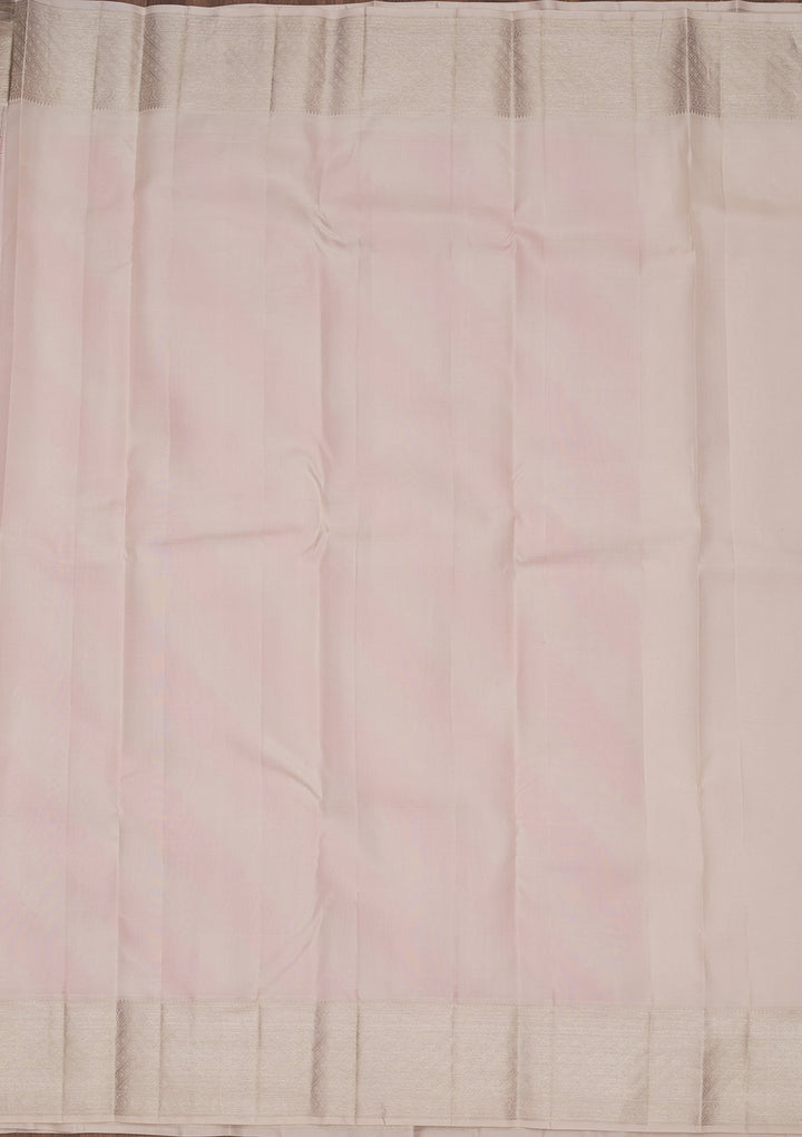 Baby Pink Zariwork Pure Silk Saree
