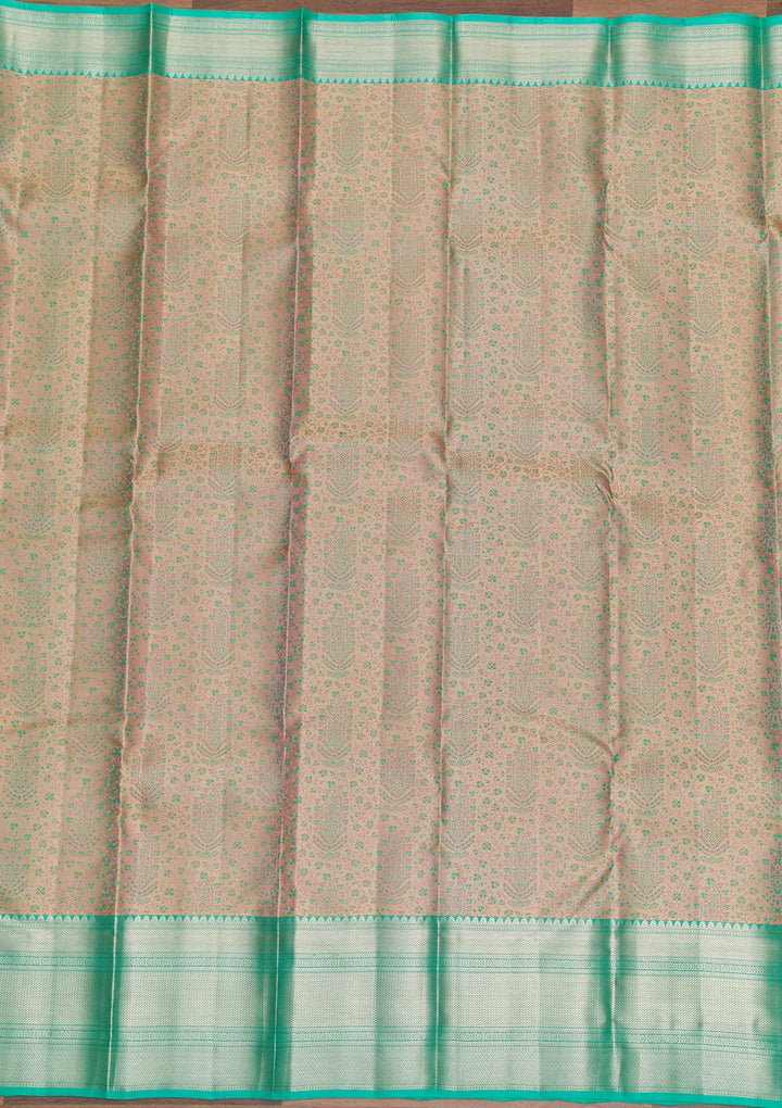 Beige Zariwork Pure Silk Saree-Koskii