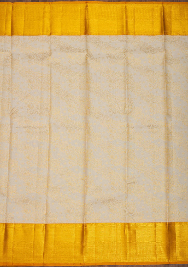 Beige Zariwork Pure Silk Saree-Koskii