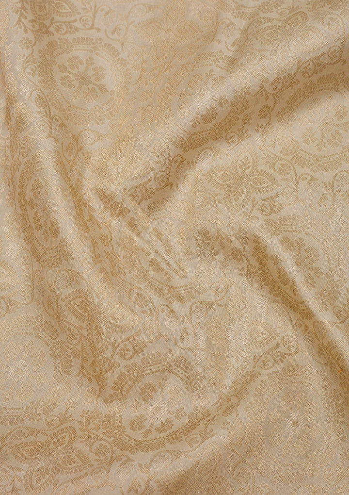 Beige Zariwork Pure Silk Saree