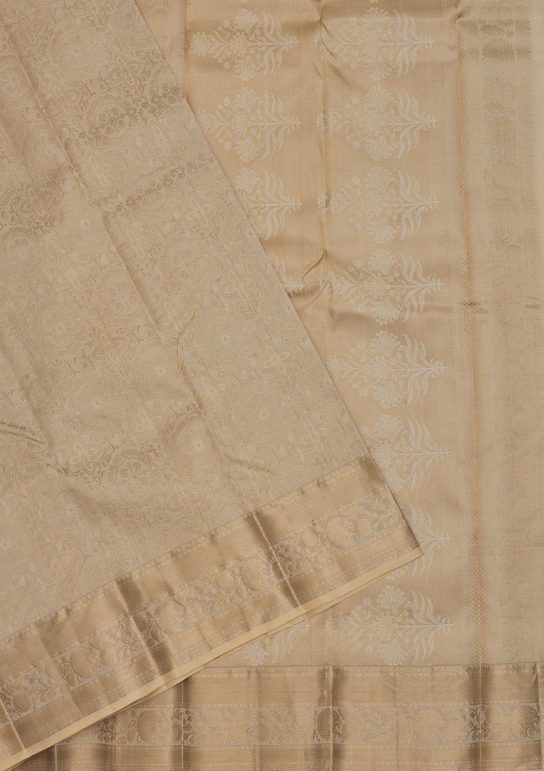 Beige Zariwork Pure Silk Saree