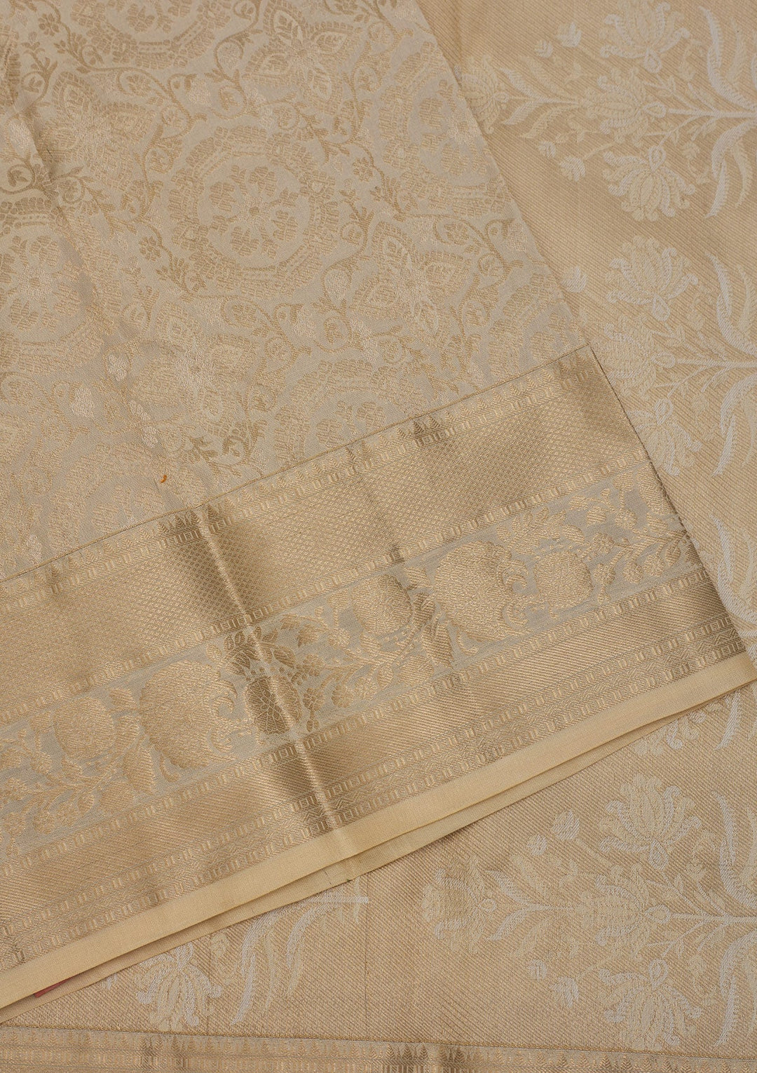 Beige Zariwork Pure Silk Saree