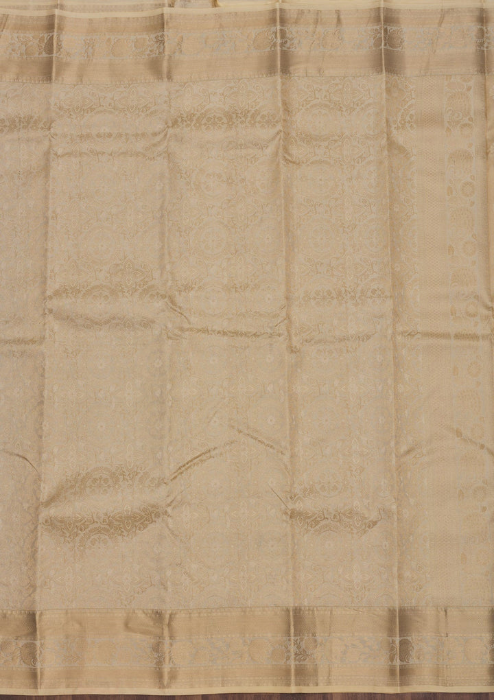 Beige Zariwork Pure Silk Saree